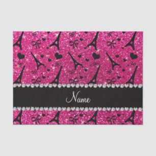 name paris eiffel tower neon hot pink glitter tissue paper