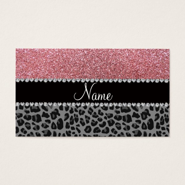 Name pastel pink glitter black leopard (Front)
