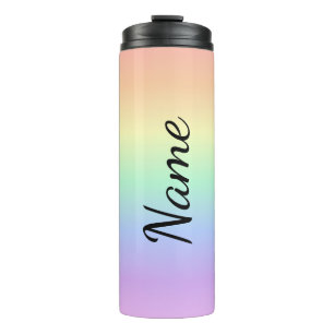 Name Pastel Rainbow Custom Thermal Tumbler