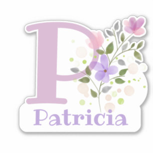 Name Patricia & Initial with Floral Design