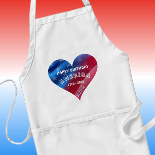 Name    Patriotic Heart Happy Birthday America  Standard Apron