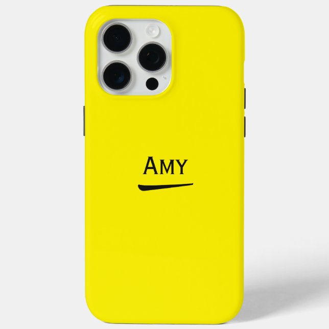 Name Personalised Bright Yellow Case-Mate iPhone Case (Back)
