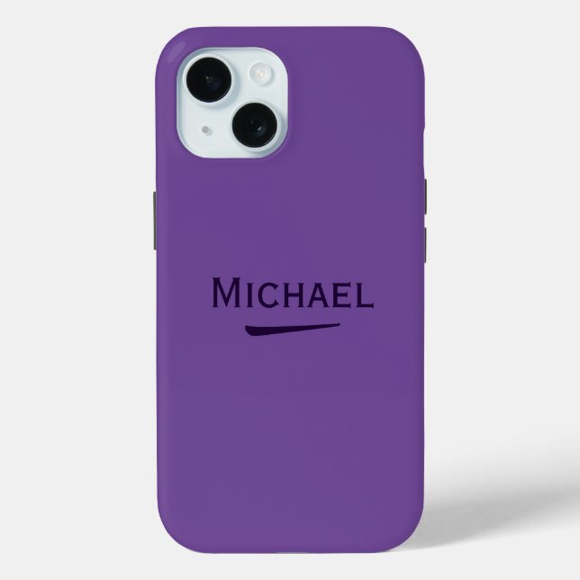 Name Personalised Dark Lavender Case-Mate iPhone Case (Back)