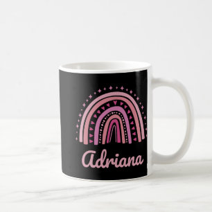 Name Personalised Funny Women Pink Rainbow Adriana Coffee Mug