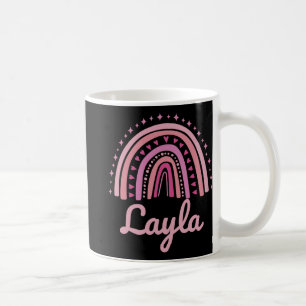 Name Personalised Funny Women Pink Rainbow Layla Coffee Mug