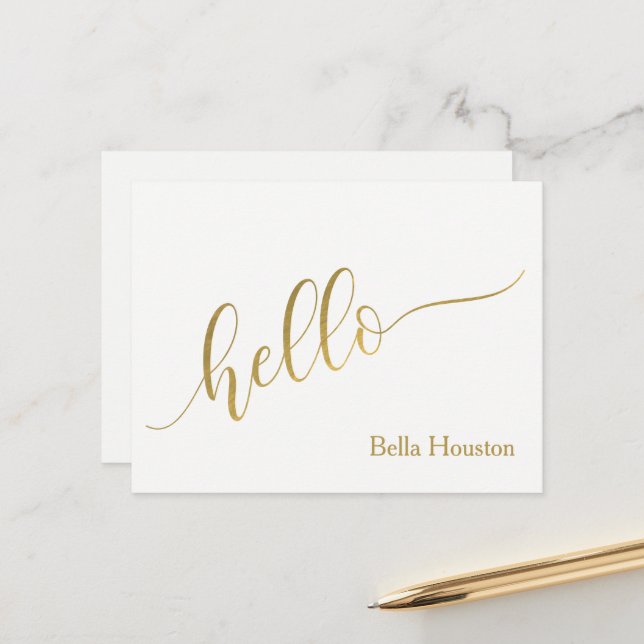 Name Personalised "Hello" Script Postcard (Front/Back In Situ)