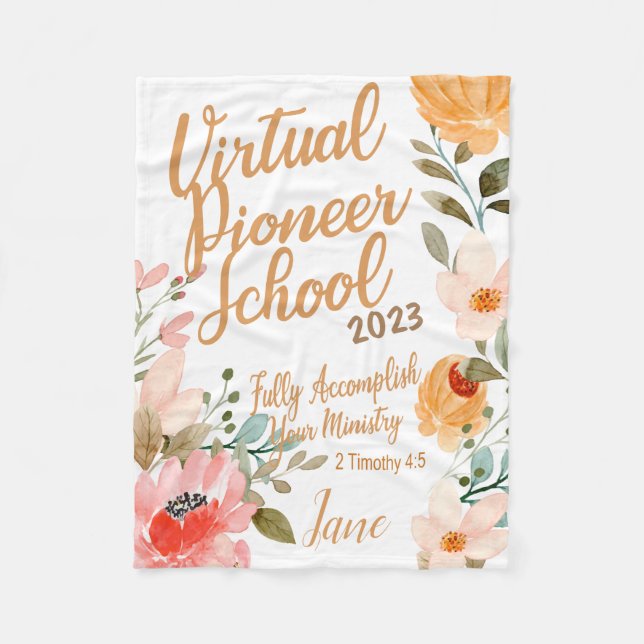 Name Personalised JW Pioneer Service School 2023 Fleece Blanket (Front)