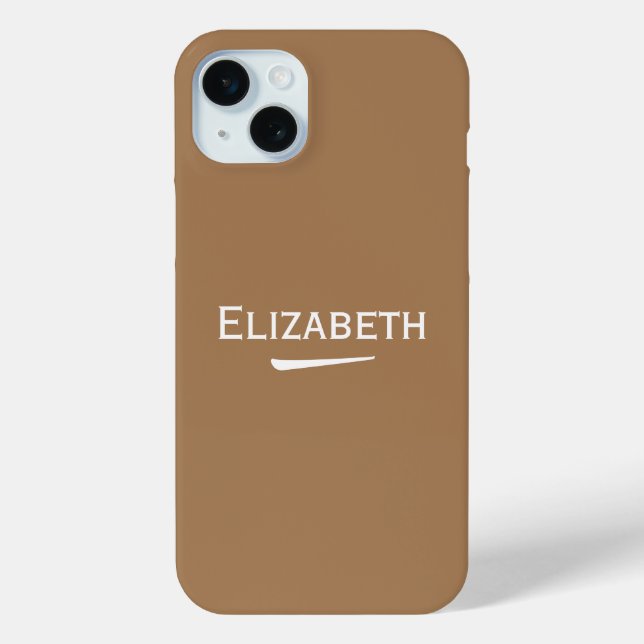 Name Personalised Light Brown Case-Mate iPhone Case (Back)