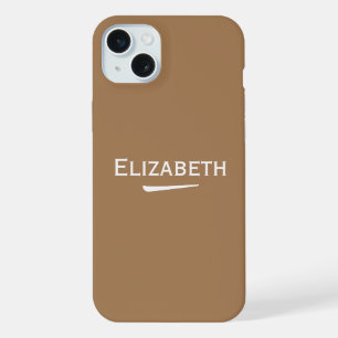 Name Personalised Light Brown iPhone 15 Plus Case