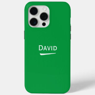 Name Personalised Light on Green iPhone 15 Pro Max Case