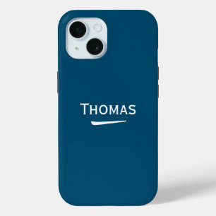 Name Personalised Light on Ocean Blue iPhone 15 Case