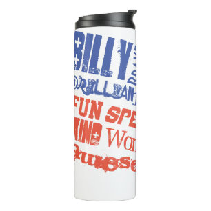 Name Personalised USA flag  Words of Admiration Thermal Tumbler