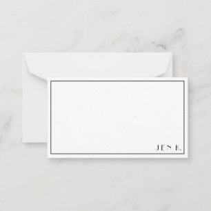 Name Personalized Modern Black White Minimalist Card
