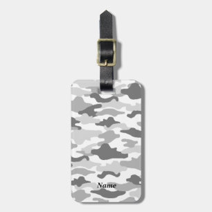 Name Phone Number Custom Camouflage White Luggage  Tag