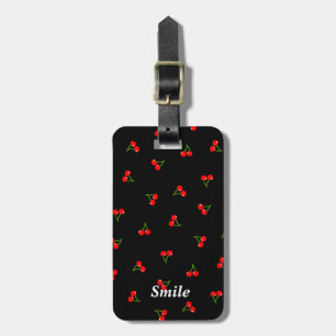 Name Phone Number Custom Cherry (Black) Luggage Ta Luggage Tag