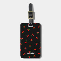 Name Phone Number Custom Cherry (Black) Luggage Ta