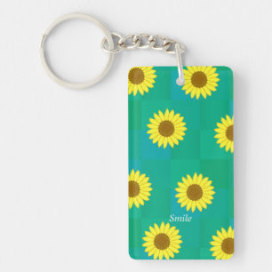 Name Phone Number Customization Sunflower Green Ke Key Ring