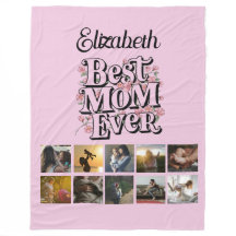 Name Photo Collage Best Mum Ever Retro Typography