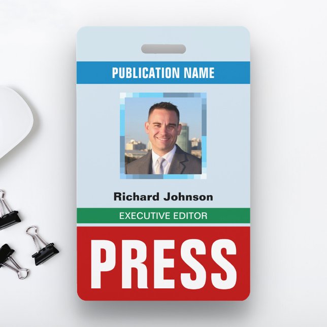 Name Photo Journalist Reporter Press Pass ID Card ID Badge (Creator Uploaded)