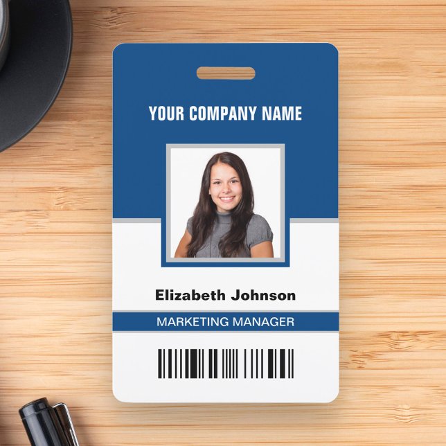Name Photo Logo Barcode Corporate Employee ID Card Badge (Creator Uploaded)