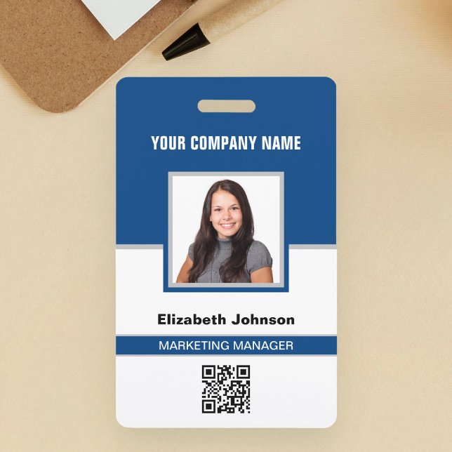 Name Photo Logo QR Code Corporate Employee ID Card Badge (Creator Uploaded)