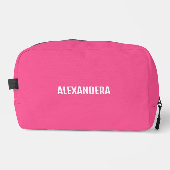 Name Pink Bachelorette Makeup Gift Dopp Kit (Front)