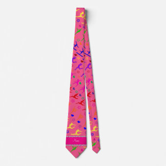Name pink rainbow gymnastics hearts stars tie
