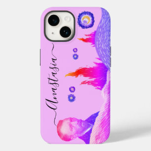 NAME pink Starry Night editable Anastasia Case-Mate iPhone 14 Case