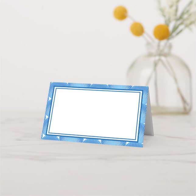 Name Place Card-Blue Shells Card (Front)