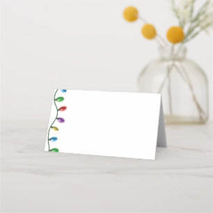 Name Place Card-Christmas Lights Card