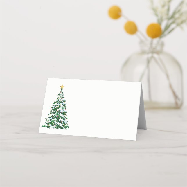 Name Place Card-Christmas Tree Card (Front)