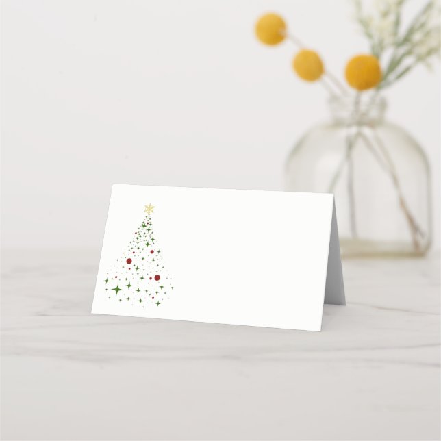 Name Place Card-Christmas Tree Card (Front)