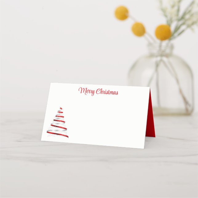 Name Place Card-Christmas Tree Place Card (Front)