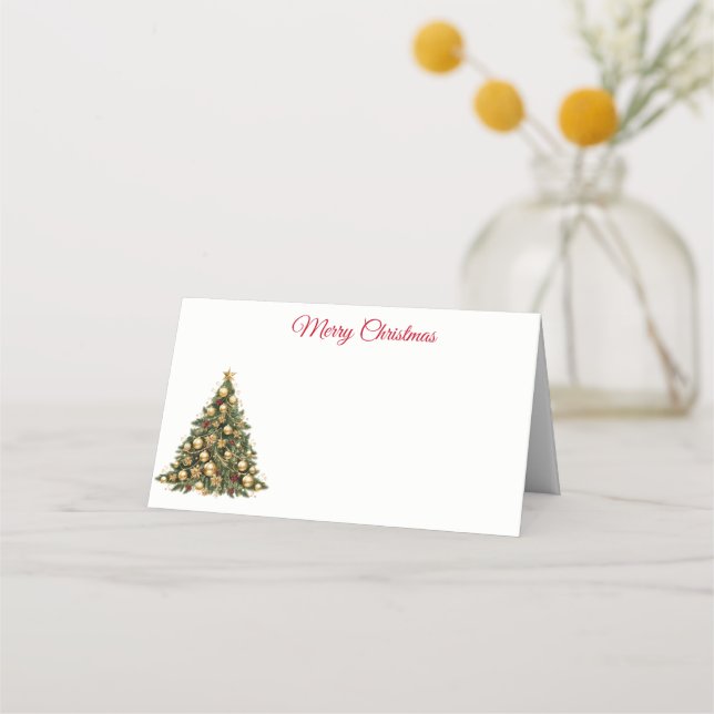 Name Place Card-Christmas Tree Place Card (Front)