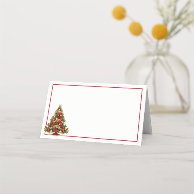 Name Place Card-Christmas Tree Place Card (Front)