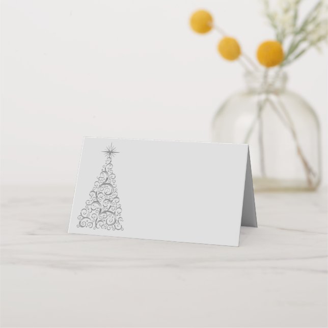 Name Place Card-Christmas Tree Place Card (Front)