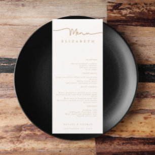 Name Place Card   Menu   Simple Wedding Menus