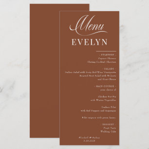 Name Place Card Wedding Menu