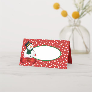 Name Place Cards-Christmas Snowman Place Card
