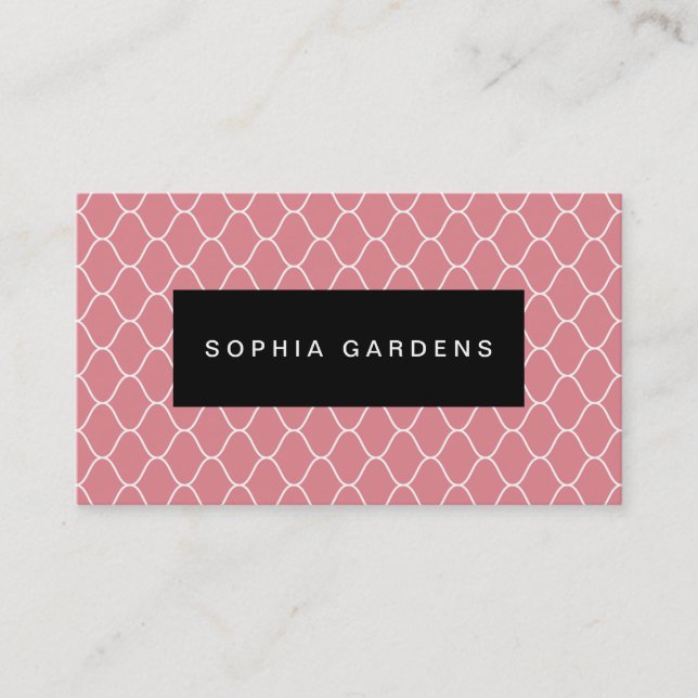 Name Plate - Amime Pattern - Pink e3868f Business Card (Front)