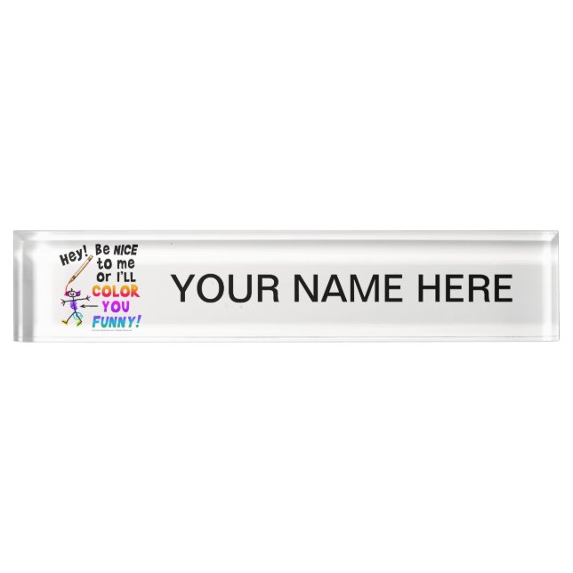 Name Plate - Colour You Funny (Front)