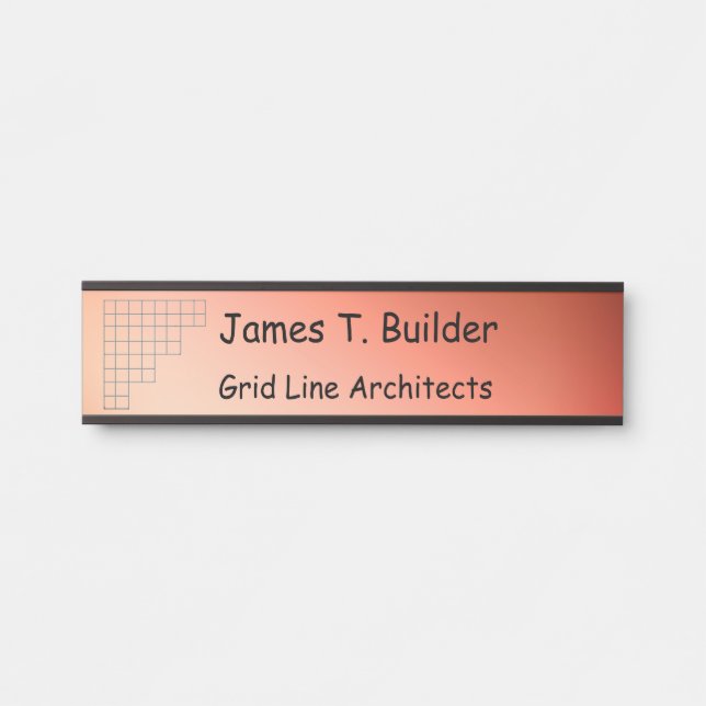 Name Plate - Corner Grid on Metallic Background (Front)