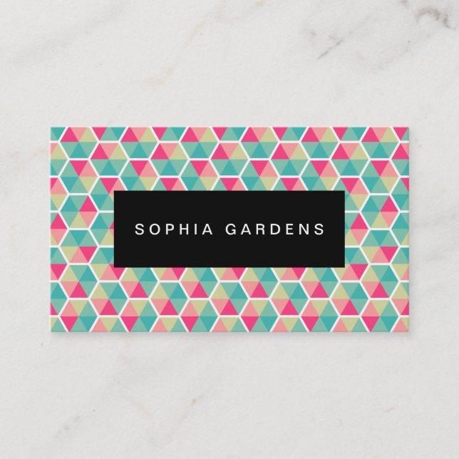 Name Plate - Hexagon Pattern 02 Business Card (Front)