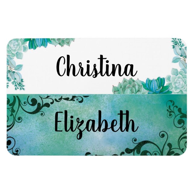 Name Plate Magnet 2 Names (Horizontal)