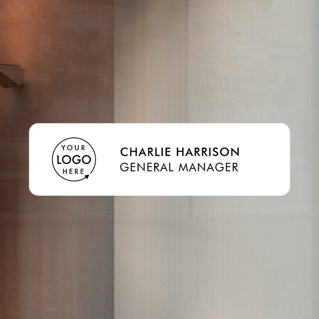 Name Plate Office Door Business Logo Modern White (Creator Uploaded)