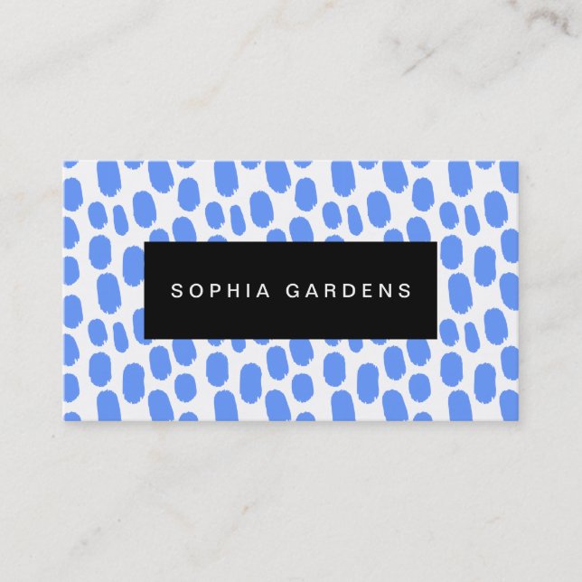 Name Plate - Paint Strokes - Baby Blue Business Card (Front)