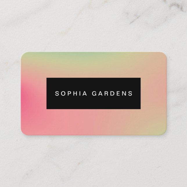 Name Plate -  Soft Gradients Business Card (Front)