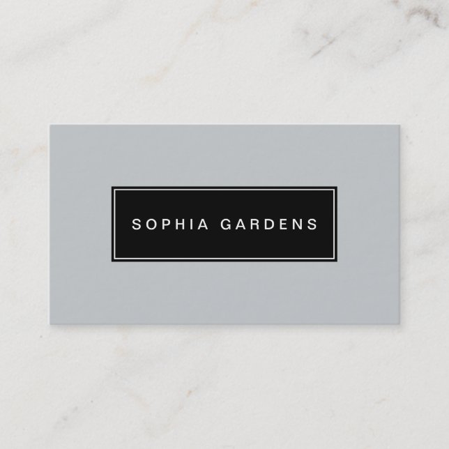 Name Plate v2 - Black on Grey c6cbcc Business Card (Front)