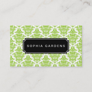 Name Plate v3 - Damask - Martian Green Business Card