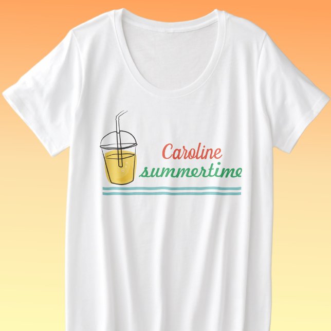 Name, Plus Size Summertime Comfy White T-Shirt Plus Size T-Shirt (Creator Uploaded)